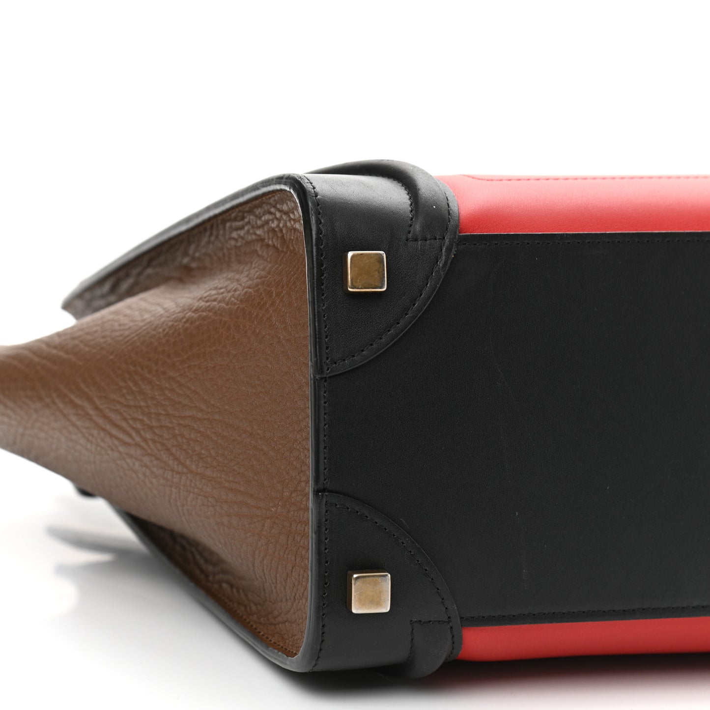 Bullhide Calfskin Micro Tri-Color Luggage Bright Red