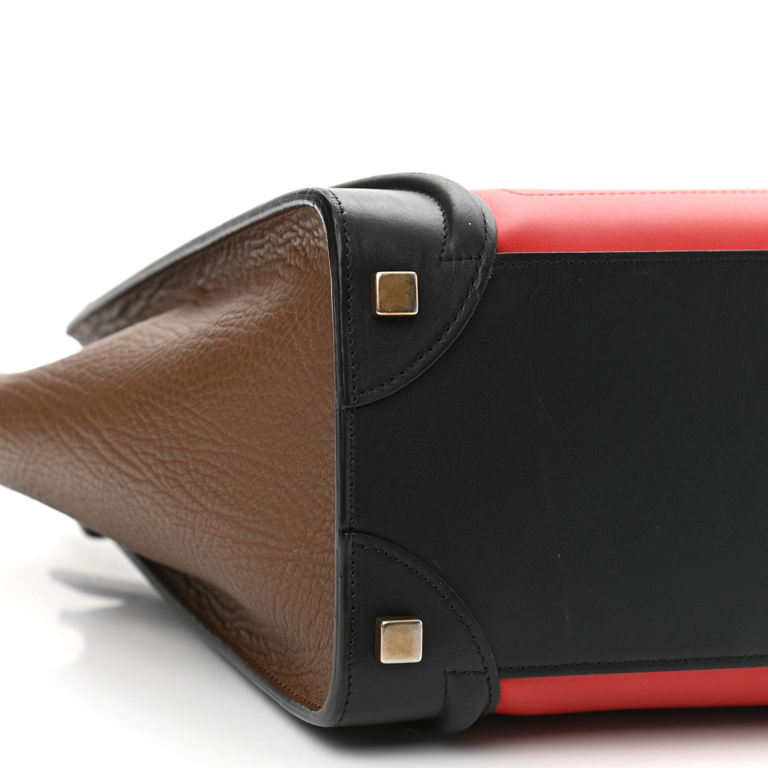 Celine Bullhide Calfskin Micro Tri-Color Luggage Bright Red 8 of 12