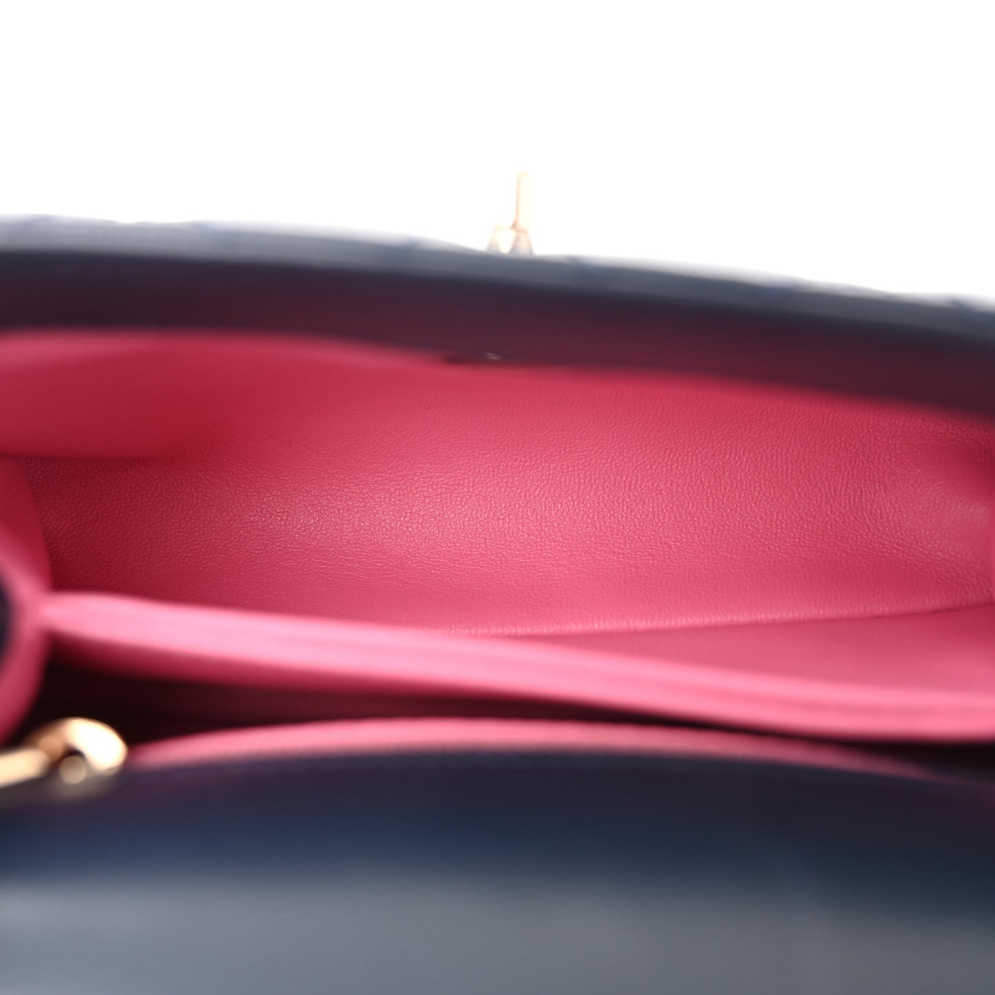 Goatskin Quilted Extra Mini Rainbow Coco Handle Flap Navy Blue