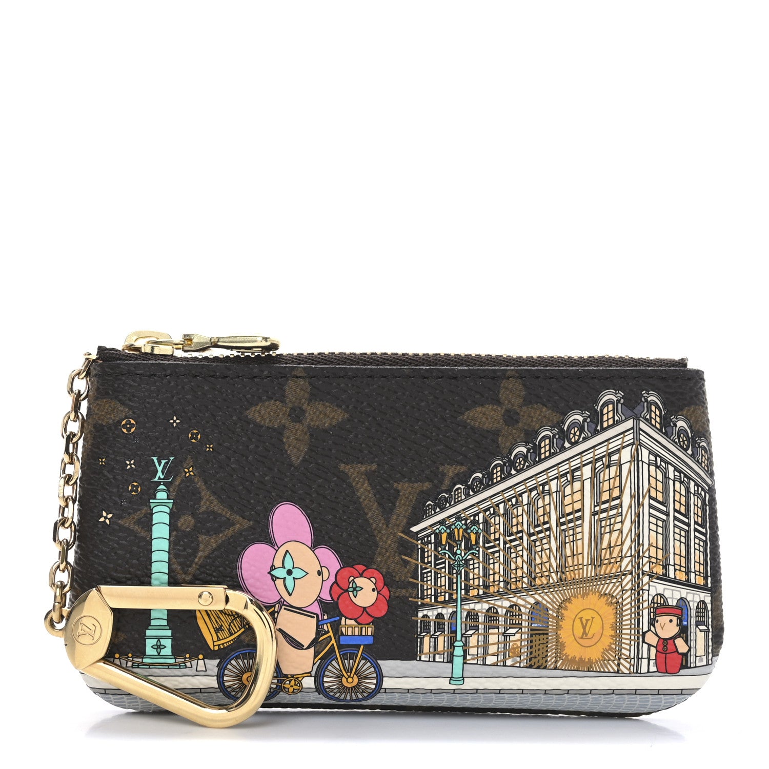 Louis Vuitton Monogram 2022 Christmas Animation Paris Key Pouch Pink 1 of 7