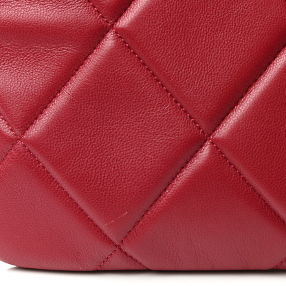 Chanel Goatskin Quilted Large Chanel 19 Pouch Red 8 of 8