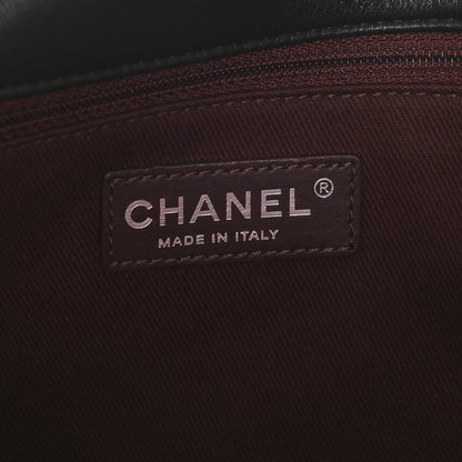 Chanel Lambskin Chevron Quilted Double Stitch Jumbo Single Flap Black 6 of 7