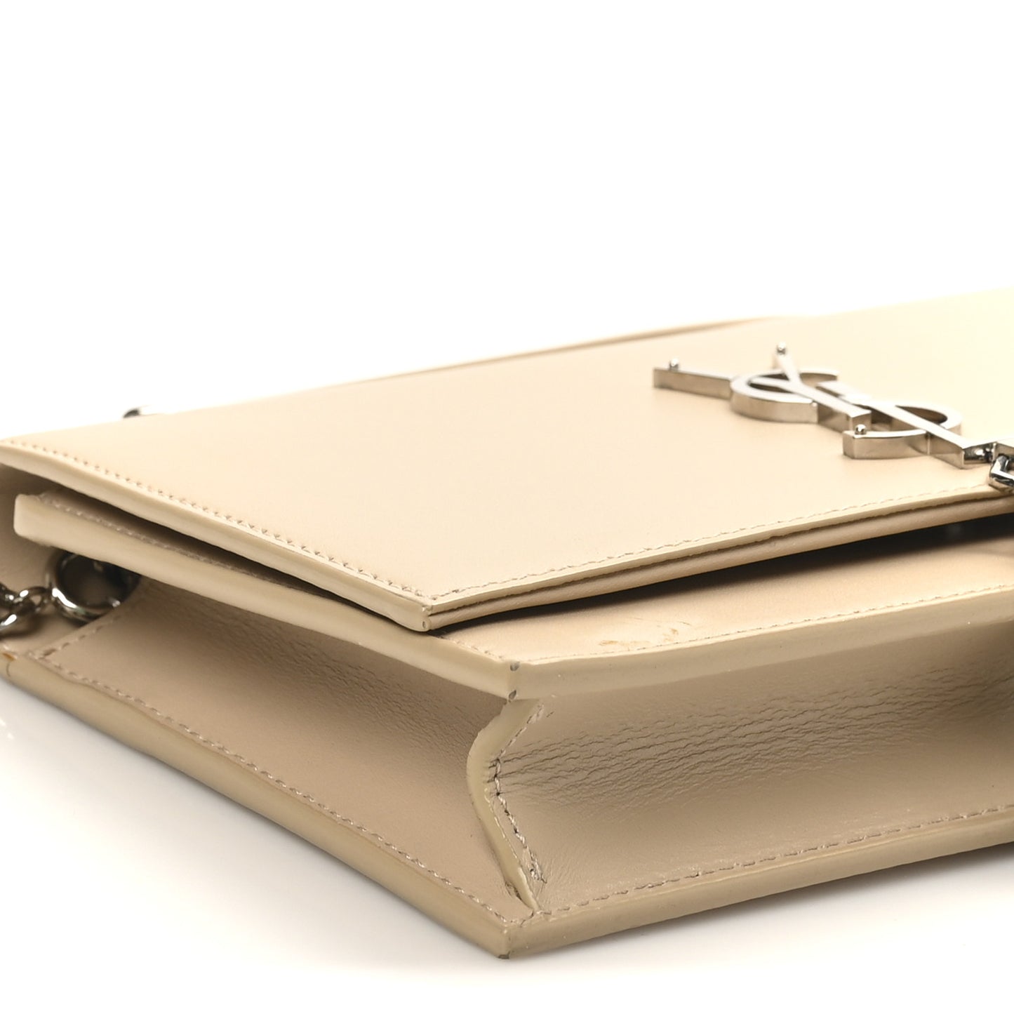 Smooth Calfskin Classic Monogram Kate Tassel Chain Wallet Nude Powder