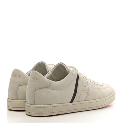 Hermes Epsom Suede Goatskin Mens Boomerang Sneakers 45 Beige Glaise 4 of 10