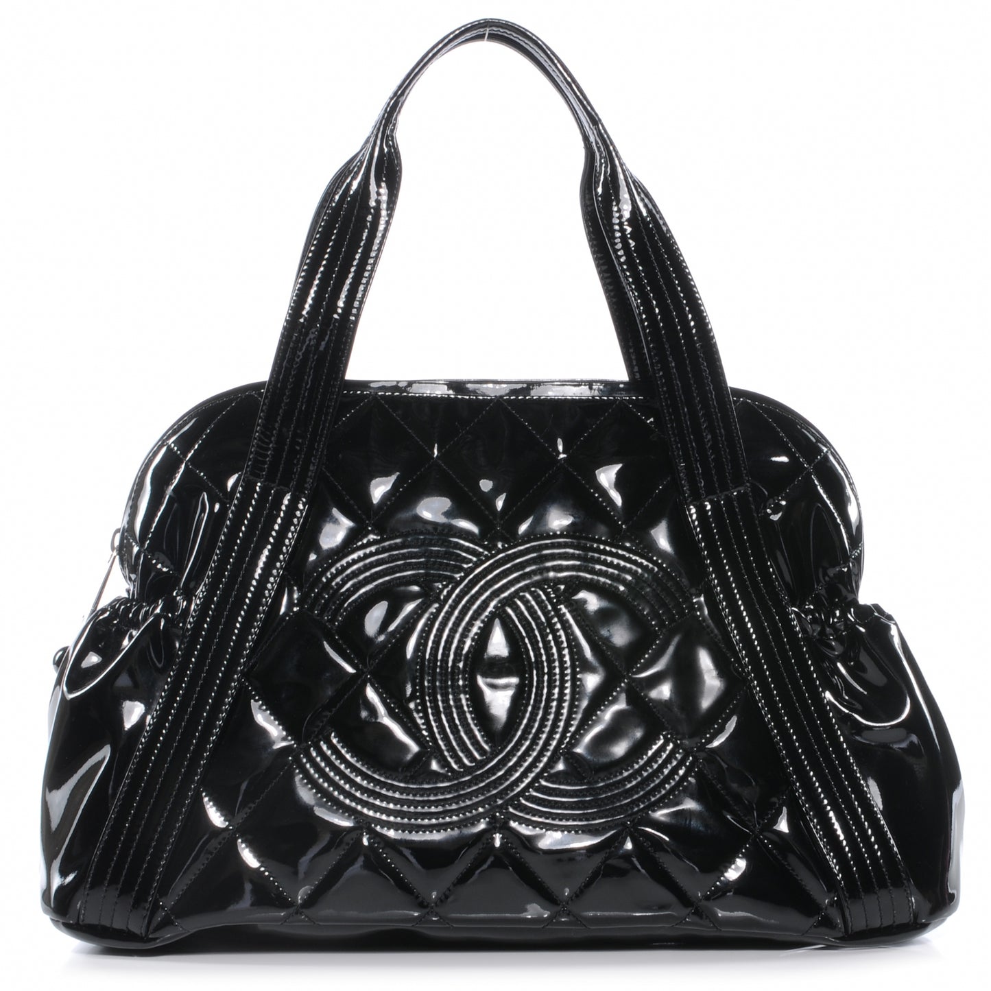 Vinyl Quilted CC Large Tote Black