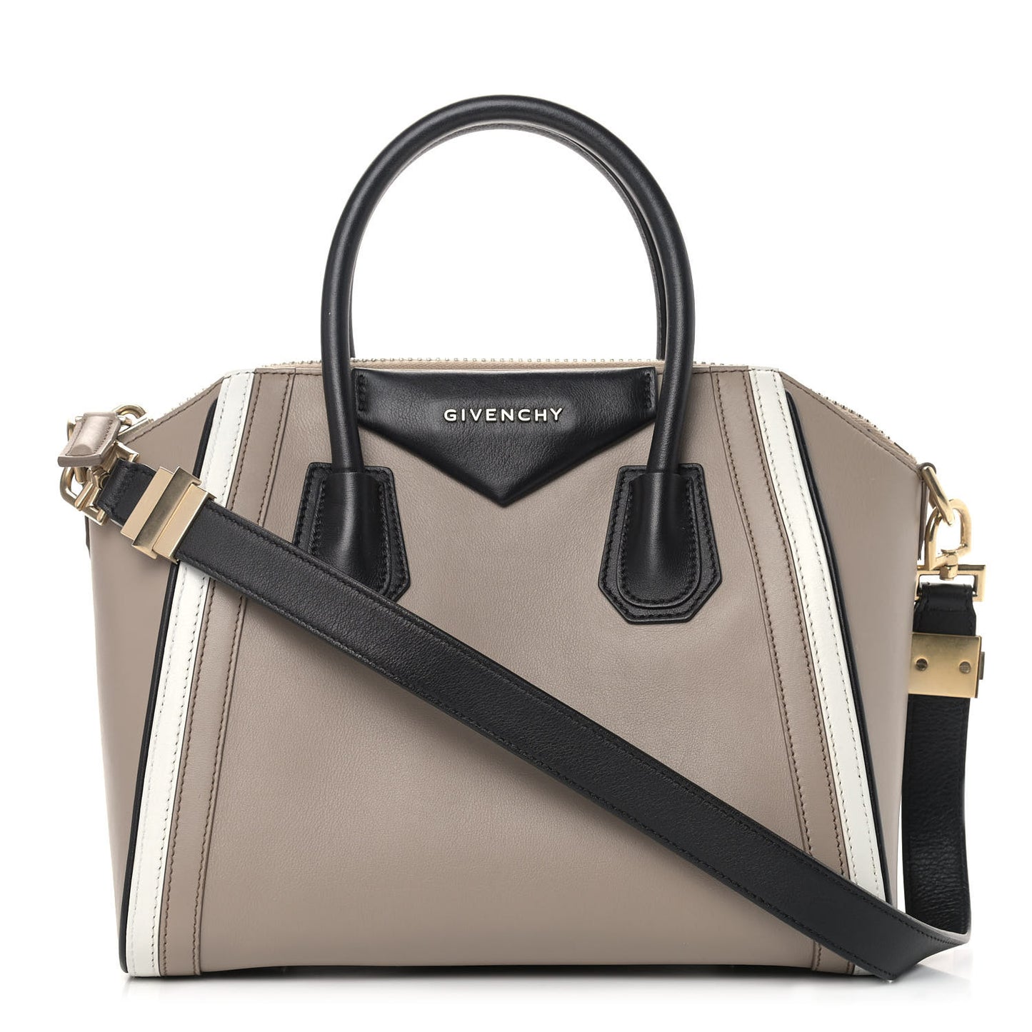 Calfskin Small Tri-Color Antigona Beige Black White