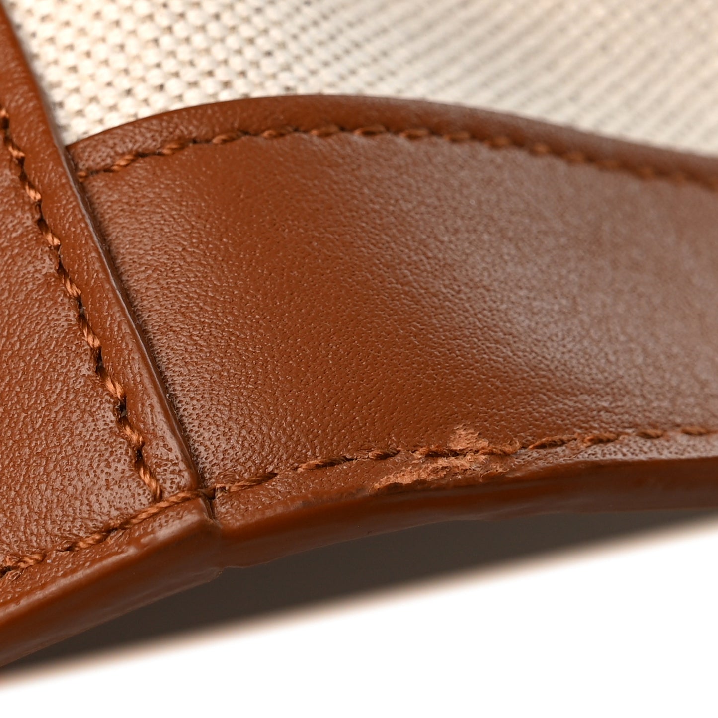 Calfskin Linen Two Tone Cabas Tote Beige