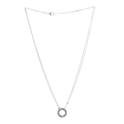 Cartier 18K White Gold 2 Diamond LOVE Necklace 3 of 7