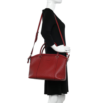 Gucci Soft Microguccissima Dome Satchel Red 2 of 10
