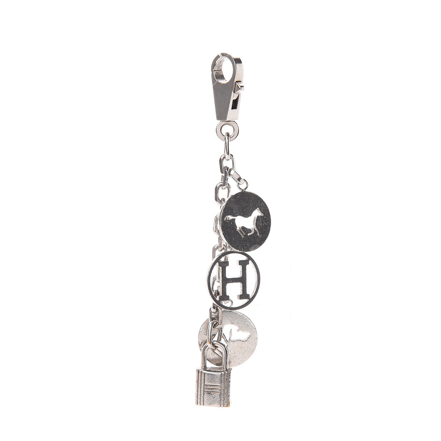 Hermes Palladium Breloque Bag Charm Silver 1 of 2