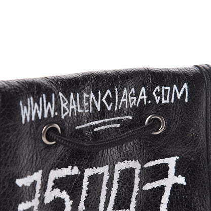 Balenciaga Agneau Graffiti All Over Small Explorer Pouch with Strap Black White 13 of 13