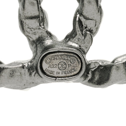 Chanel Lambskin Chain CC Earrings Silver Grey 3 of 3