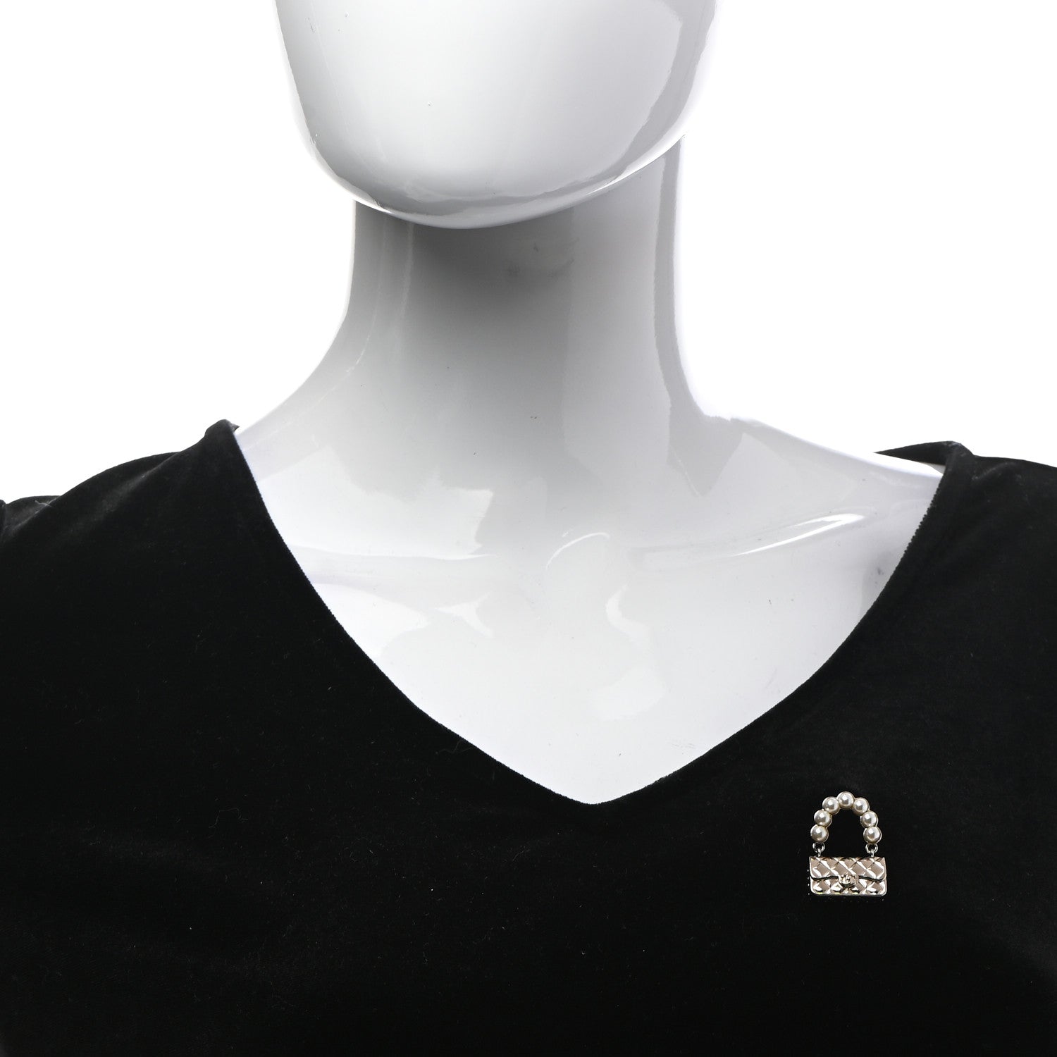Chanel Pearl Quilted Flap Brooch Gold 2 of 7