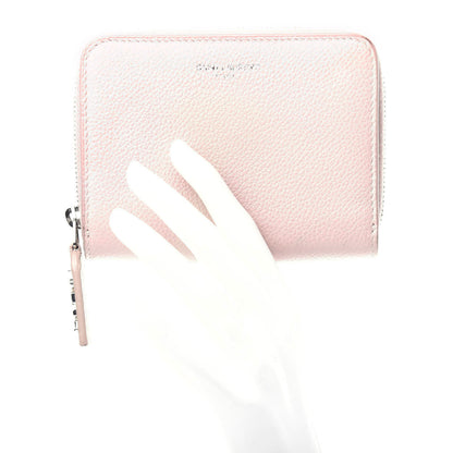 Saint Laurent Grained Calfskin Rive Gauche Compact Zip Around Wallet Pink 2 of 9