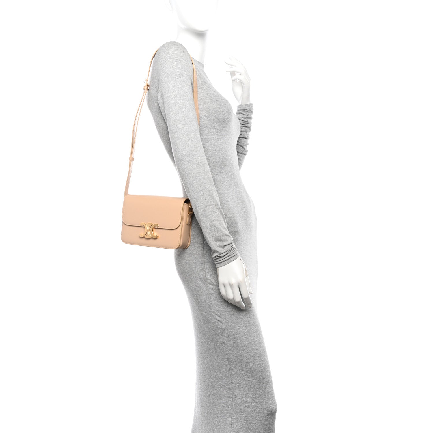 Celine Shiny Calfskin Teen Triomphe Nude 3 of 11