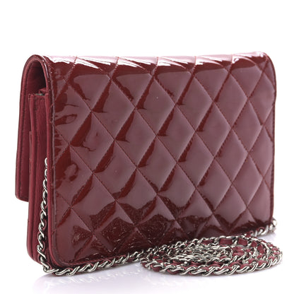 Chanel Patent Quilted Brilliant Wallet On Chain WOC Red 3 of 11