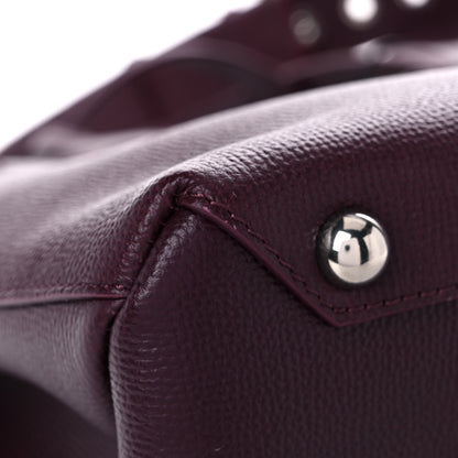 Burberry Derby Calfskin House Check Medium Banner Tote Burgundy 8 of 11