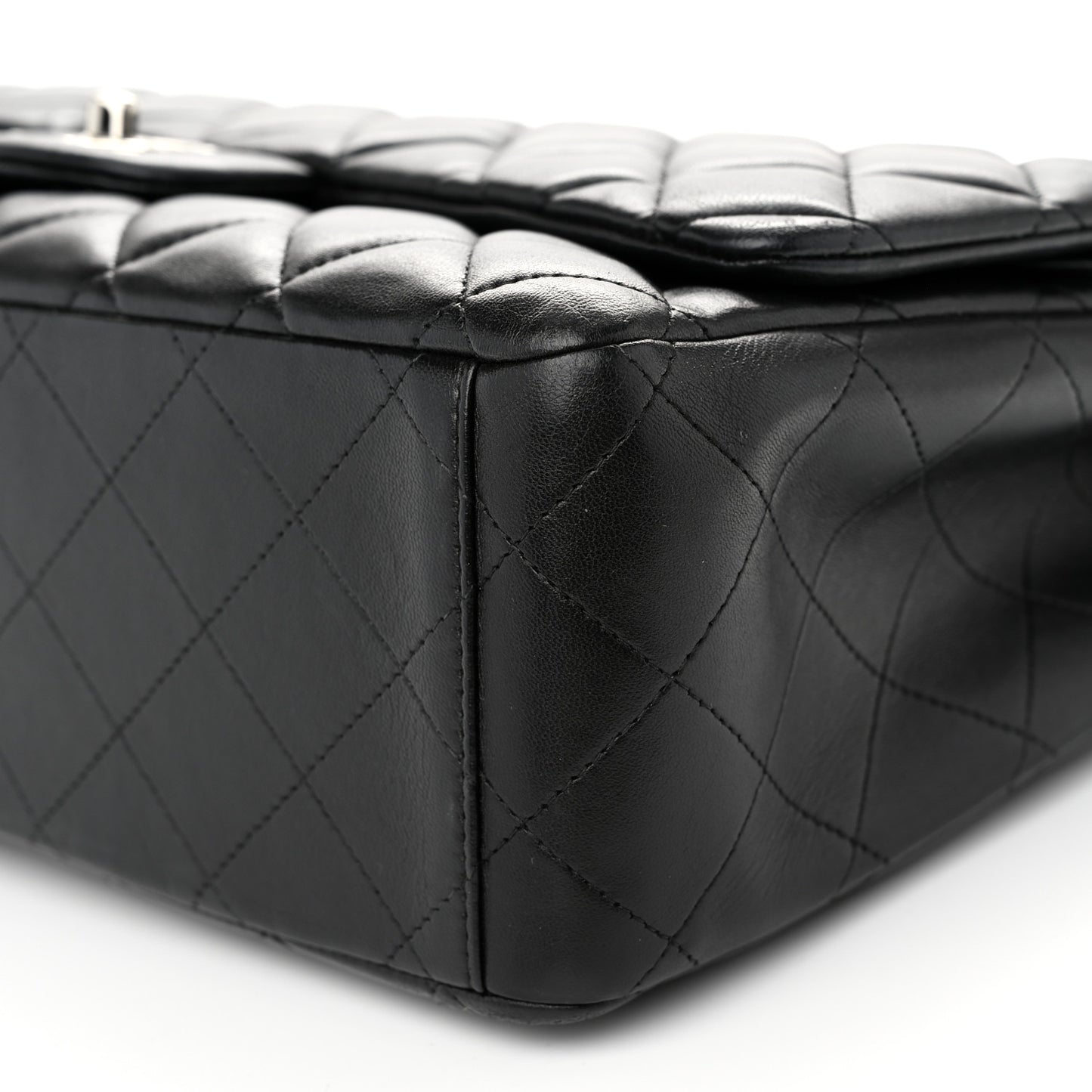 Lambskin Quilted Maxi Double Flap Black