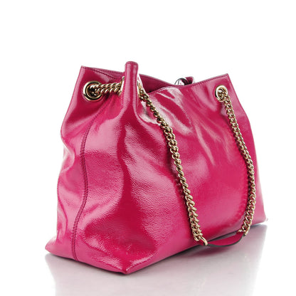 Gucci Vernice Naplack Medium Soho Chain Shoulder Bag Bright Bouganville 3 of 8