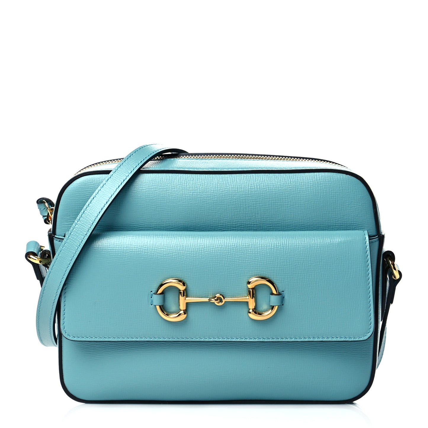 Azalea Calfskin Small Horsebit 1955 Shoulder Bag Dusty Azure