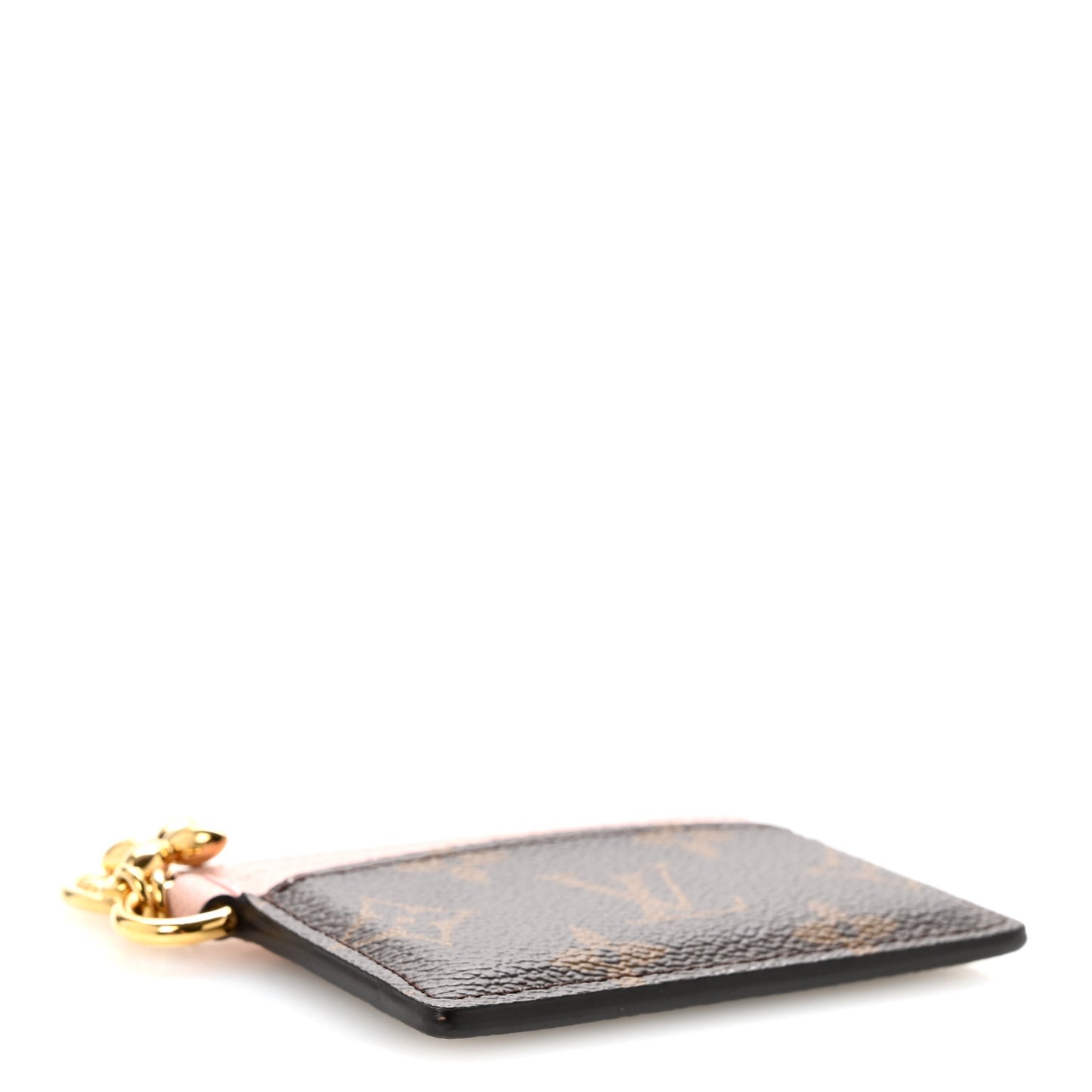 Monogram LV Charms Card Holder Rose Ballerine