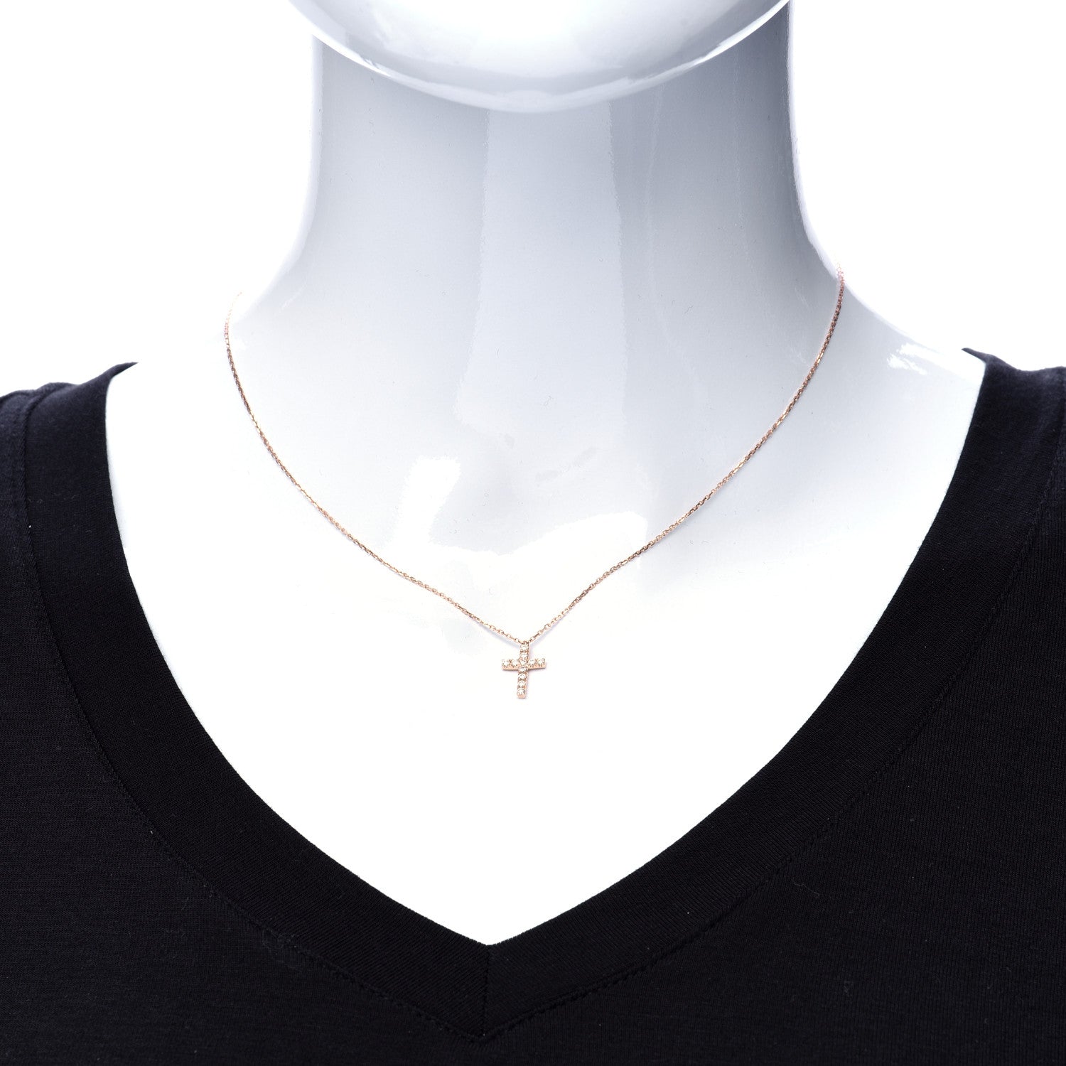 Cartier 18K Pink Gold Diamond Symbols Cross Pendant Necklace 2 of 6