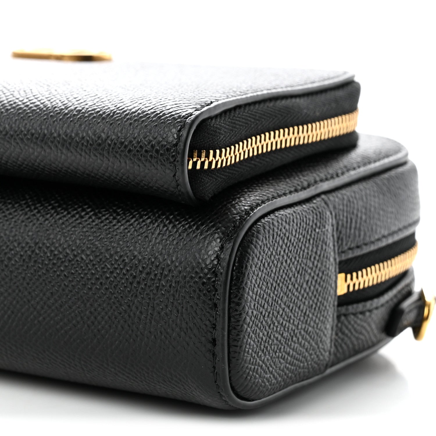 Christian Dior Grained Calfskin Caro Double Pouch Black 10 of 10