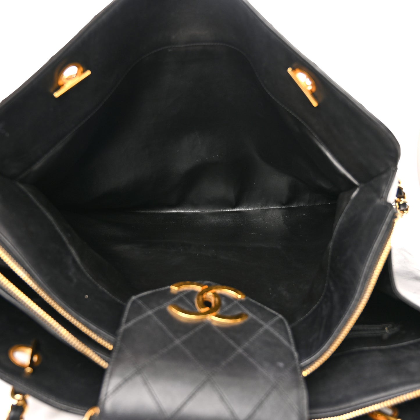 Calfskin Stitched XL Weekender Black