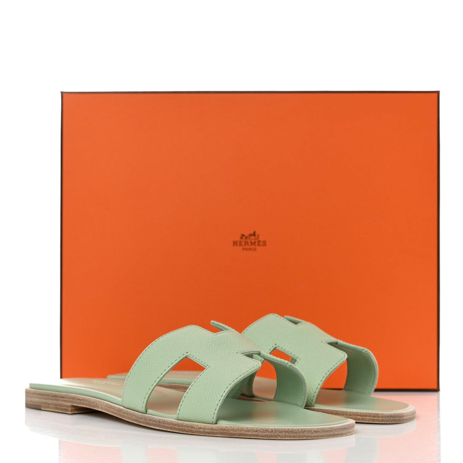 Hermes Epsom Oran Sandals 37 Vert Jade 9 of 9