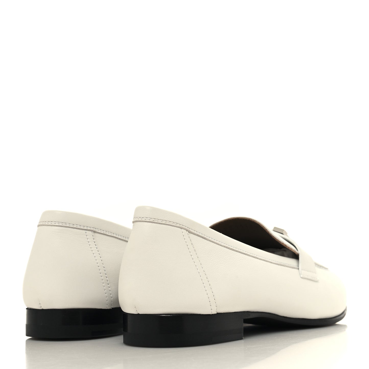 Calfskin Womens Paris Loafers 39.5 White