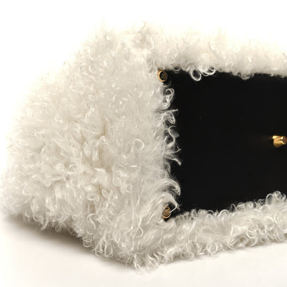 Fendi Mohair Vitello Aura Logo Large Fendi Sunshine Shopper Tote White Ebano 9 of 11