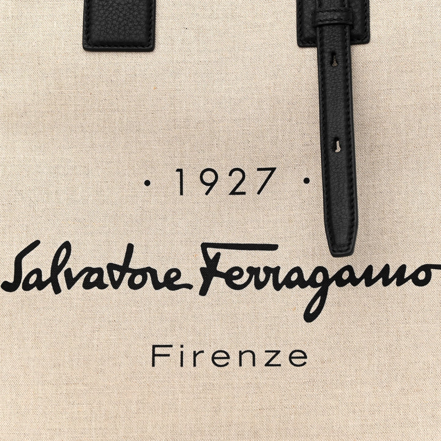 Canvas 1927 Signature Tote Beige Black