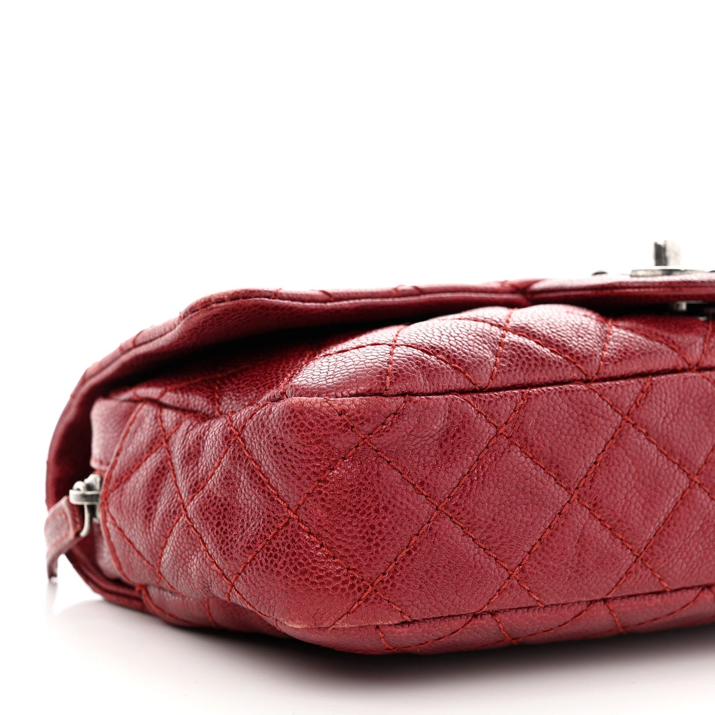 Caviar Quilted Jumbo Easy Flap Red