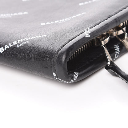 Balenciaga Calfskin Allover Logo Documents Case Black 9 of 13