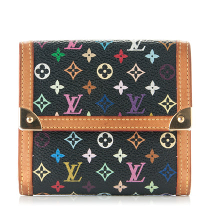 Louis Vuitton Monogram Multicolor Porte-Monnaie Billets Wallet Black 1 of 9