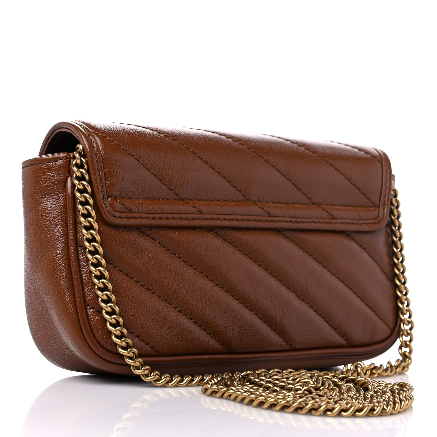 Azalea Calfskin Matelasse Diagonal Super Mini GG Marmont Shoulder Bag Cuir