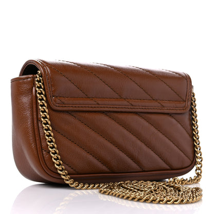Gucci Azalea Calfskin Matelasse Diagonal Super Mini GG Marmont Shoulder Bag Cuir 3 of 9