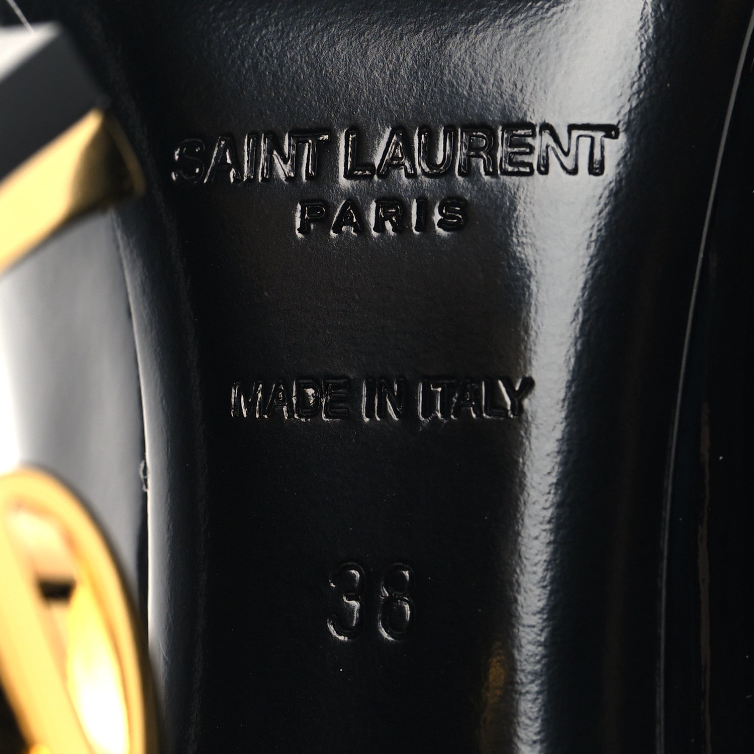 Saint Laurent Patent Opyum 110 Pumps 38 Black Gold 8 of 10