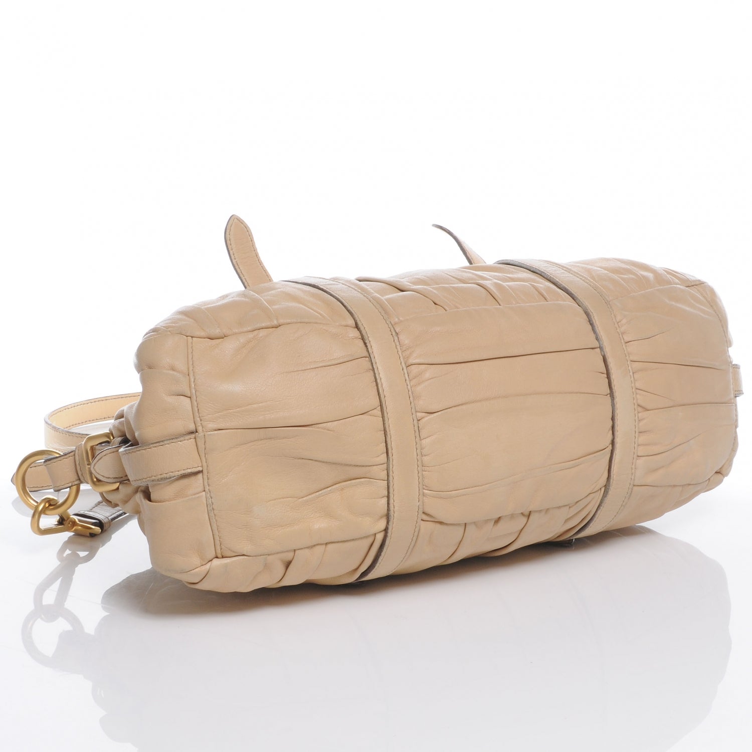 Prada Nappa Leather Gaufre Tote Beige 5 of 10