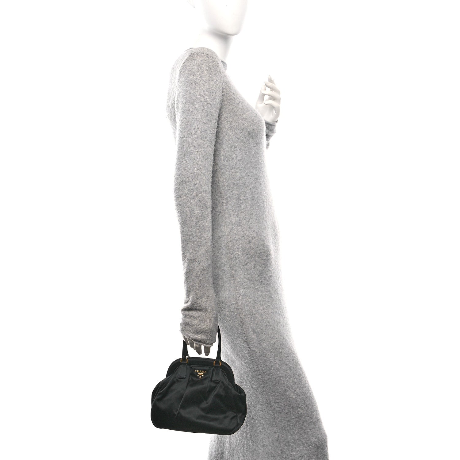 Prada Satin Evening Bag Black 3 of 10