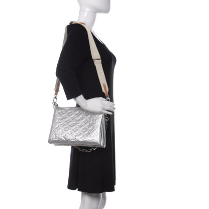 Louis Vuitton Metallic Lambskin Embossed Monogram Coussin PM Silver 2 of 9