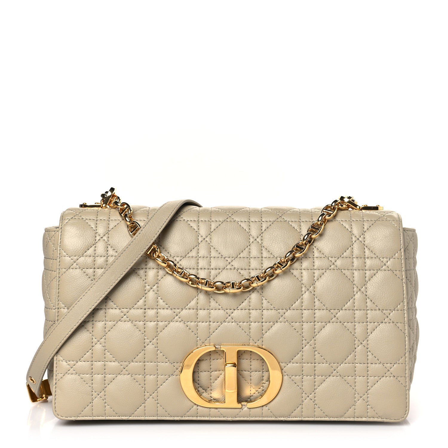 Christian Dior Supple Calfskin Cannage Large Caro Bag Beige 1 of 9