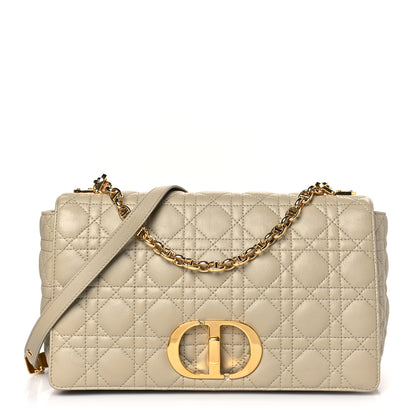 Christian Dior Supple Calfskin Cannage Large Caro Bag Beige 1 of 9