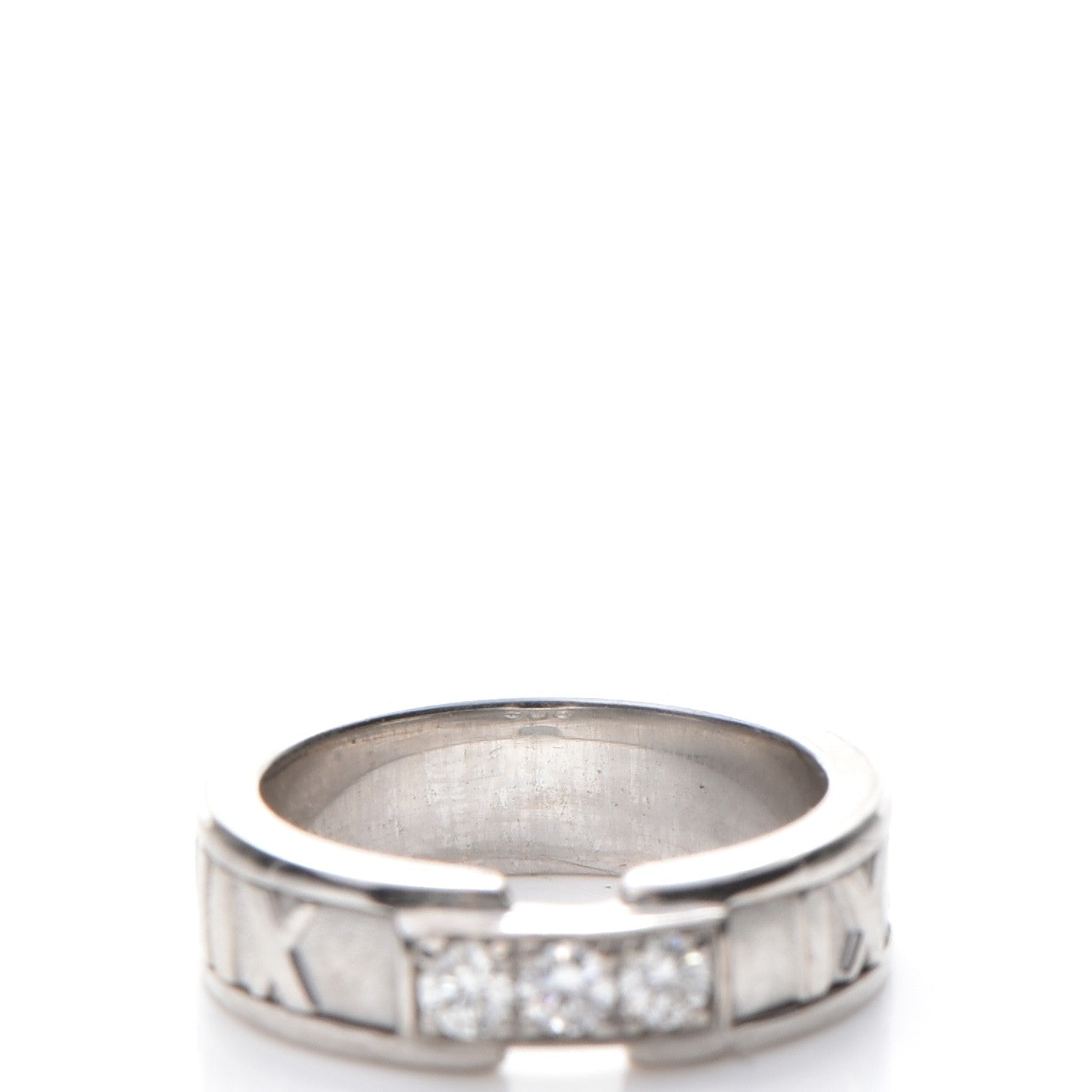 Tiffany 18K White Gold Diamond Atlas Ring 4.5 5 of 7