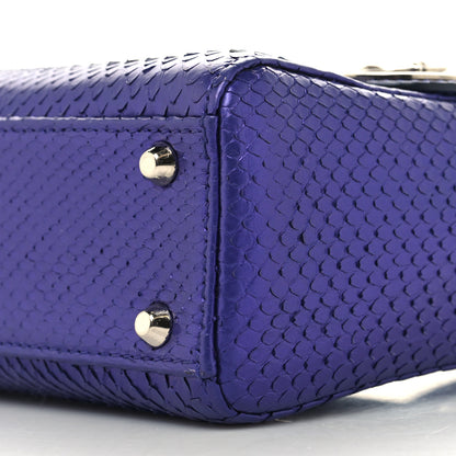 Christian Dior Metallic Snakeskin Mini Lady Dior Purple 10 of 13