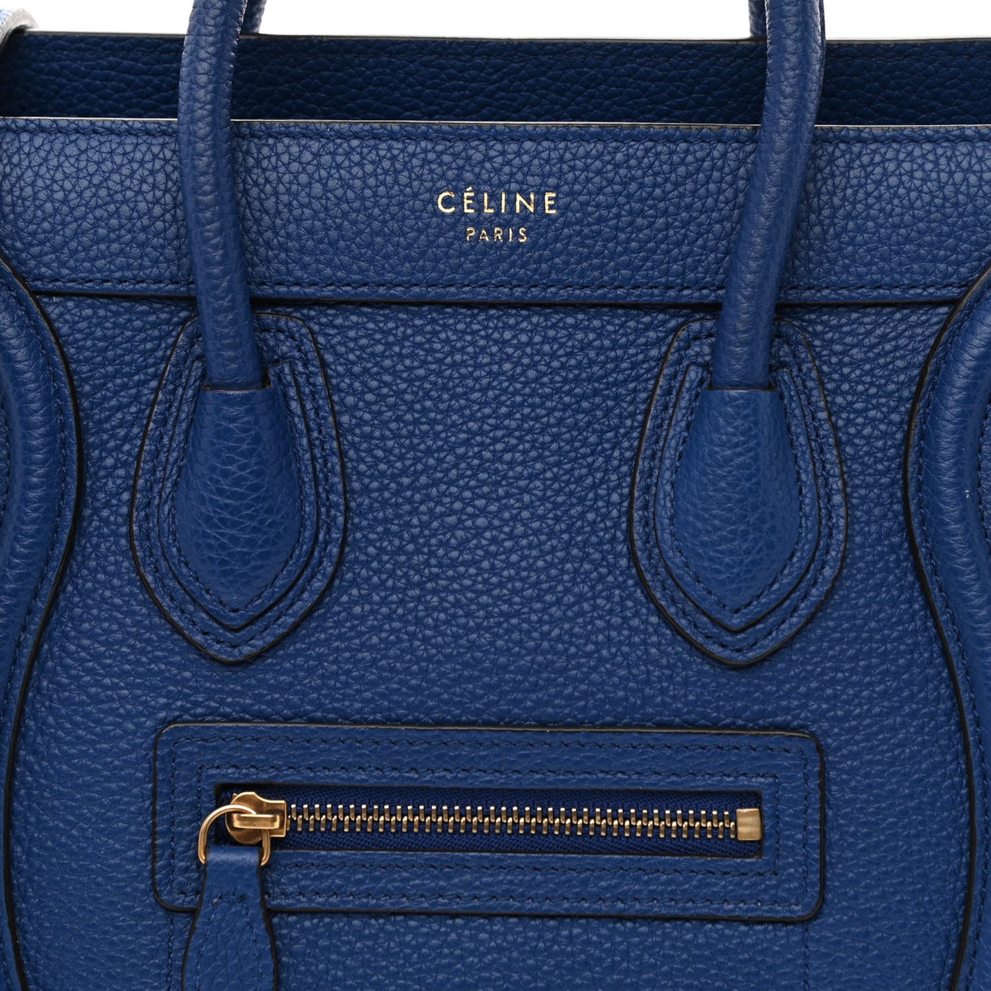 Drummed Calfskin Nano Luggage Indigo