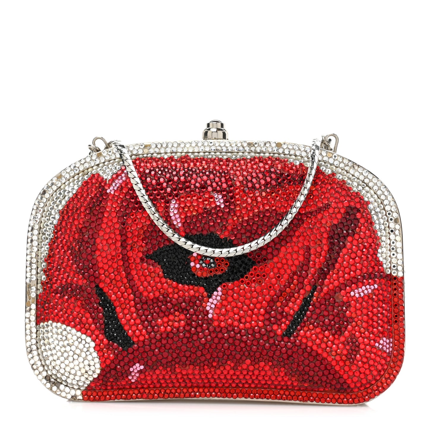 Swarovski Crystal Flower Minaudiere Clutch