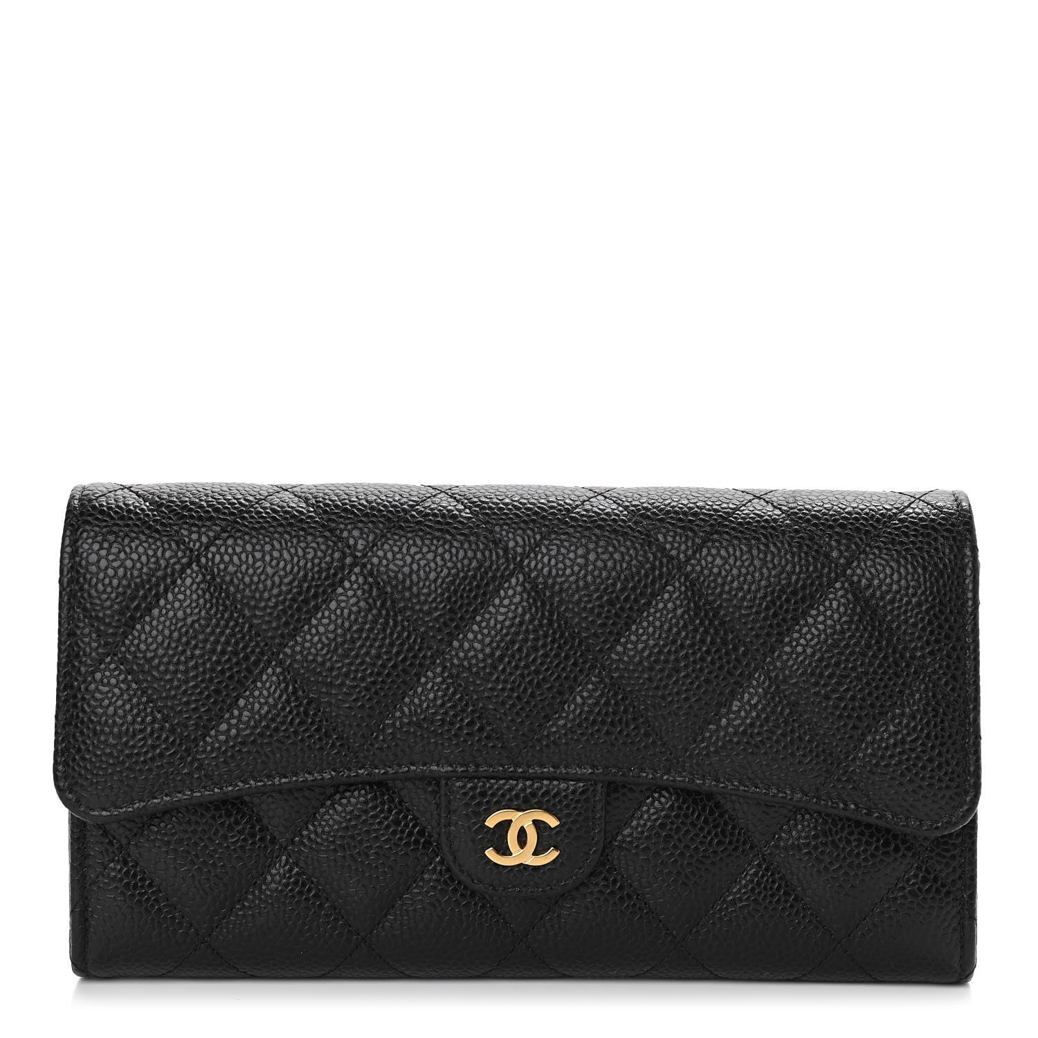 Chanel Caviar Quilted Large Gusset Flap Wallet Black 8 of 15