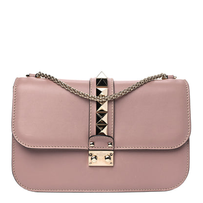 Valentino Garavani Vitello Medium Glam Lock Rockstud Flap Poudre 1 of 8
