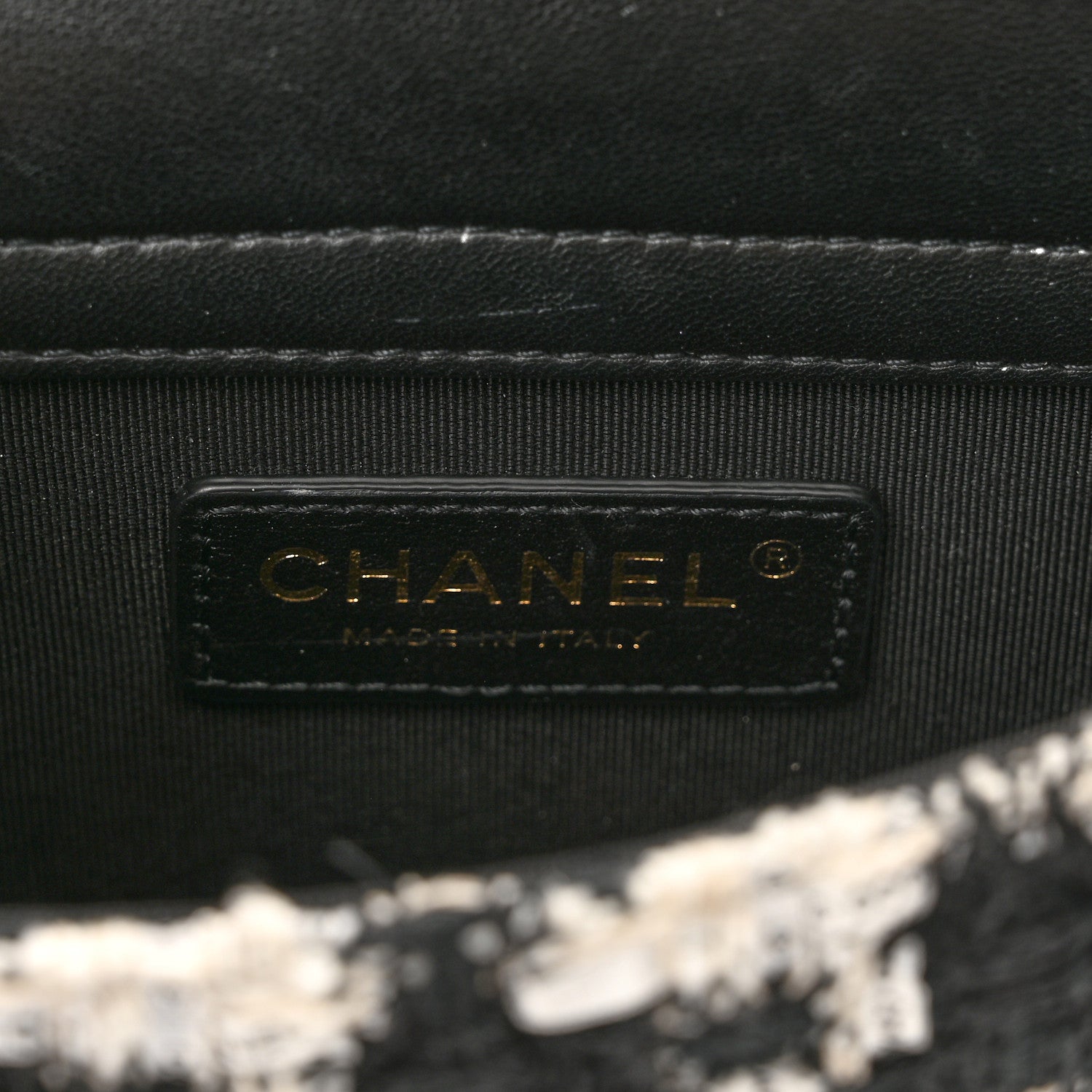 Chanel Tweed Lambskin Quilted Flap Black Ecru White 5 of 10